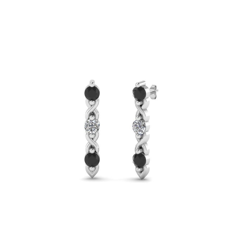 black stone diamond earrings