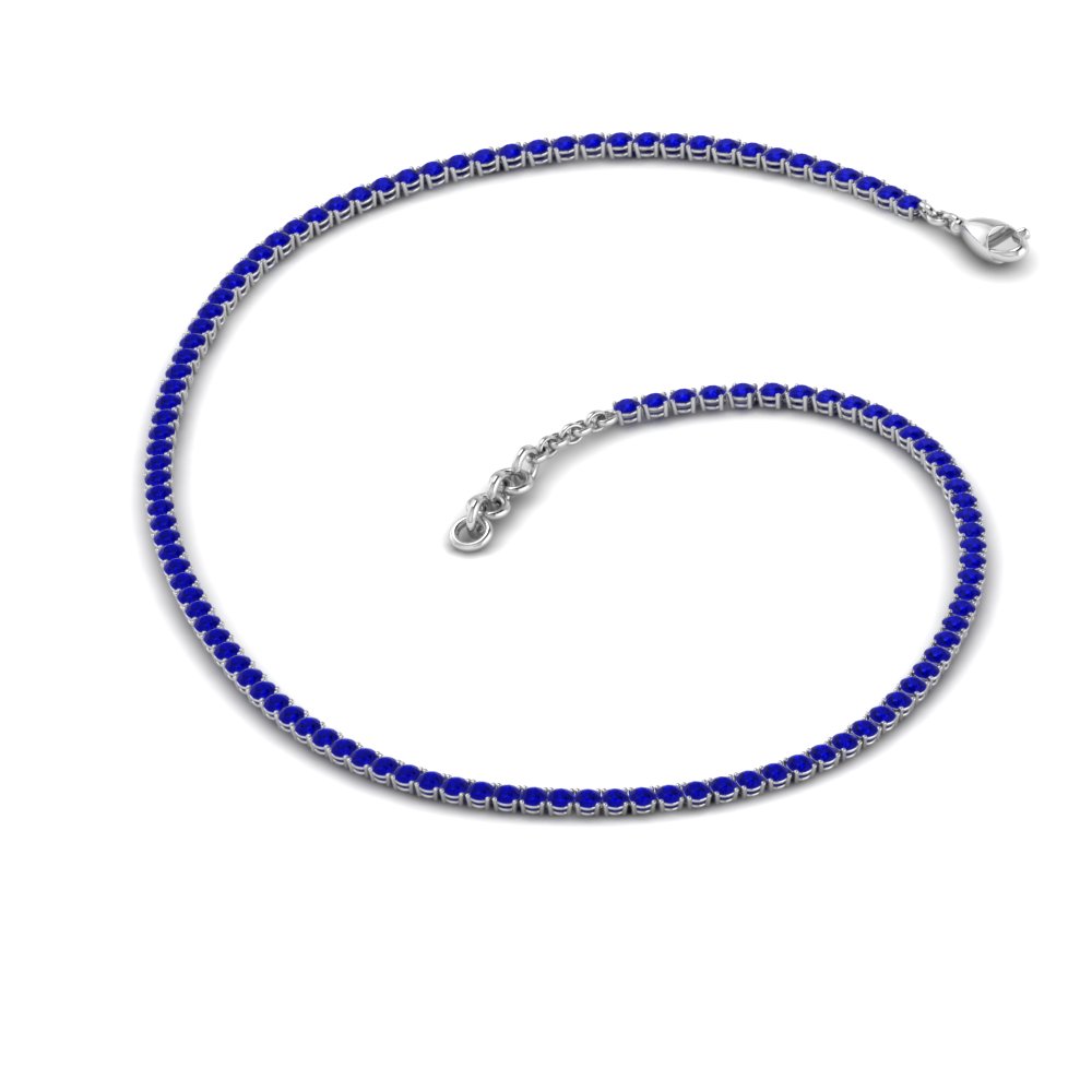 Details about   34.10 CT Blue Sapphire & Diamond 14K White Gold Over Pretty Tennis Necklaces