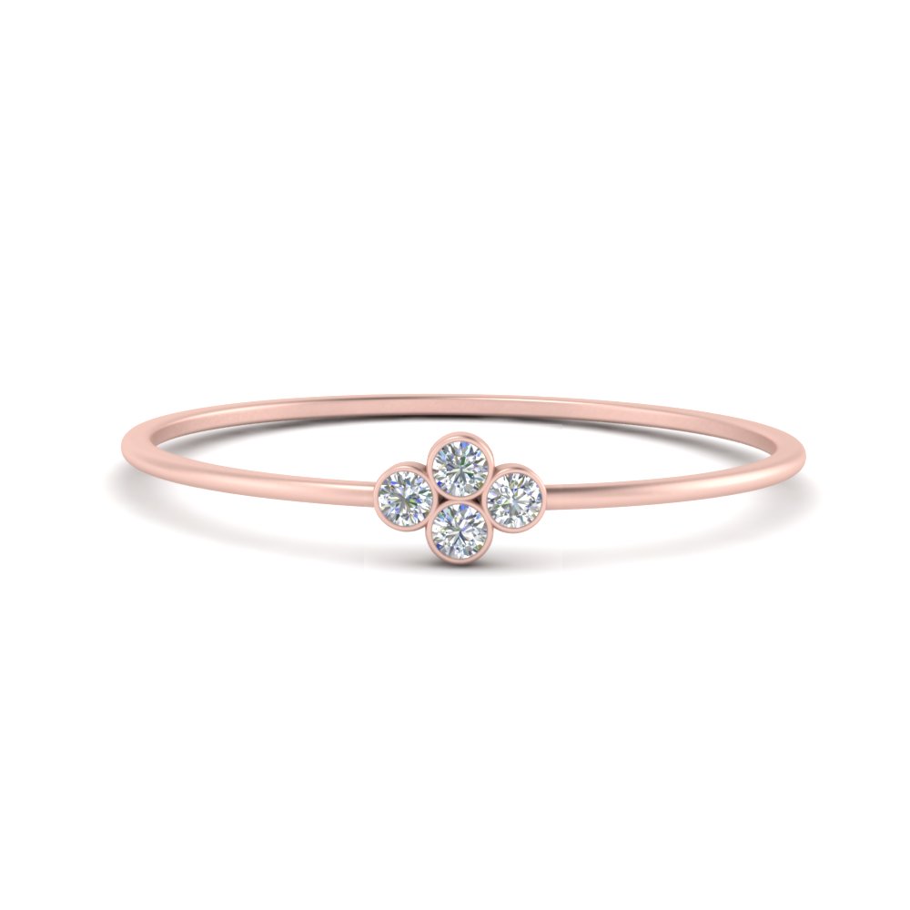 4 stone bezel diamond ring in 14K rose gold FD9415ROR NL RG