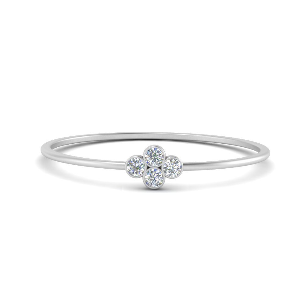 4 stone bezel diamond ring in 14K white gold FD9415ROR NL WG