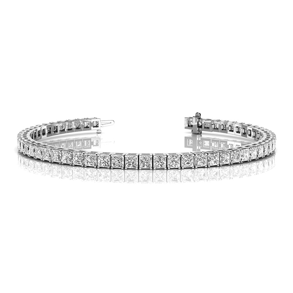 Venetia Realistic 15 Carats 5mm Simulated Diamond Tennis Bracelet Hearts and Arrows Cut 6.5 7 or 8 inches 