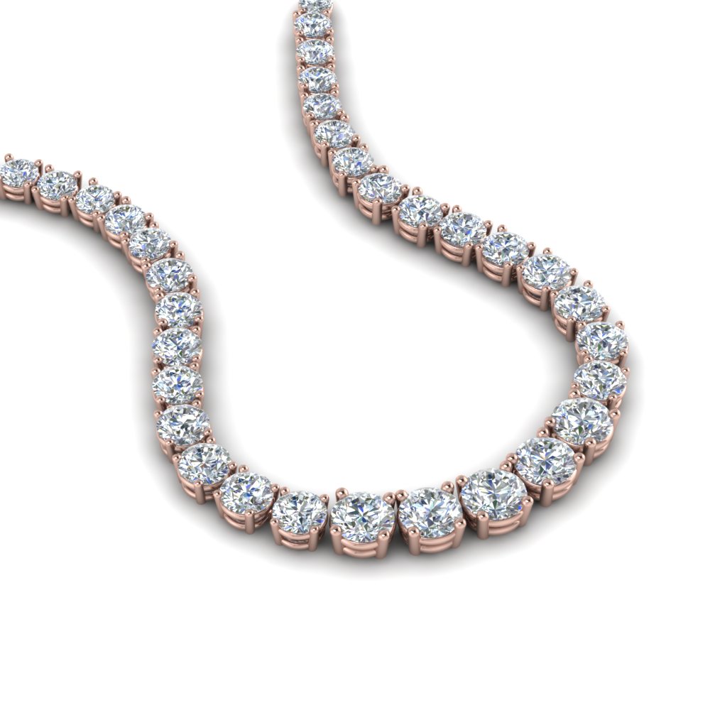 5 ct. round diamond graduated eternity necklace in 14K rose gold FDNK8058ANGLE4 NL RG