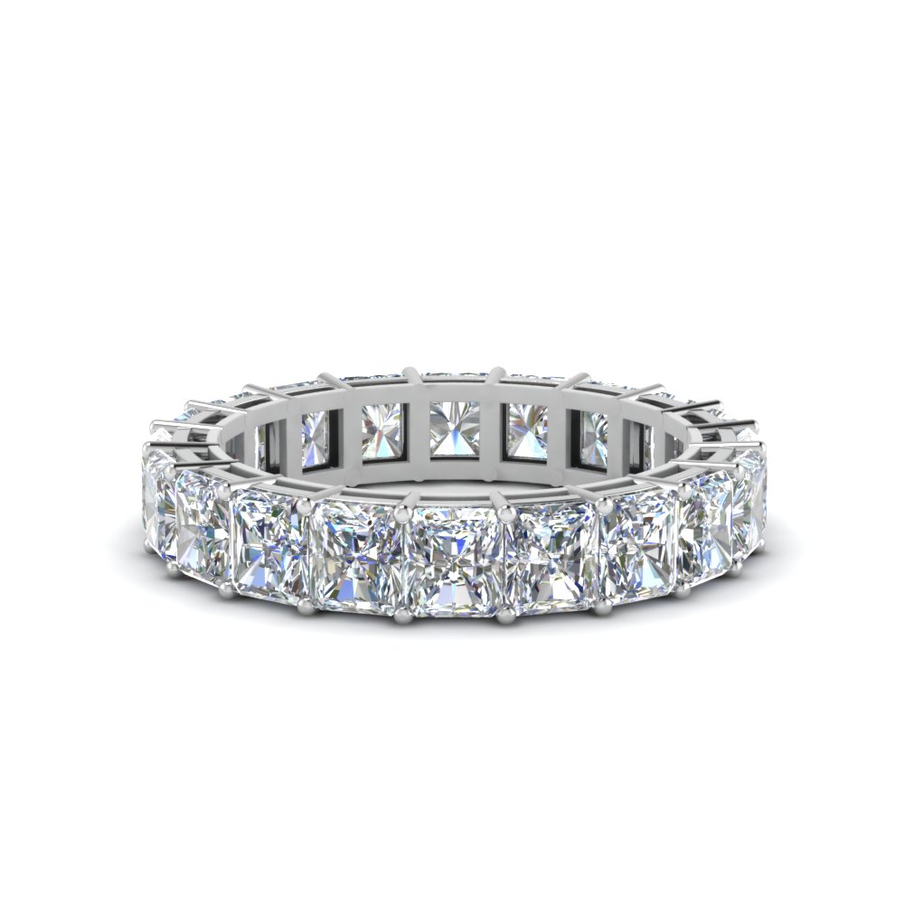 6 Carat Radiant Cut Diamond Eternity Ring In 14K White Gold