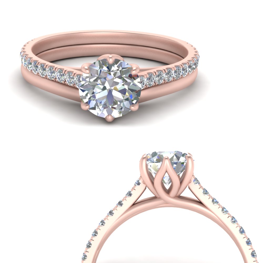 0.9ct Round Cut Diamond Infinity Solitaire Engagement Ring 14k Rose Gold Over