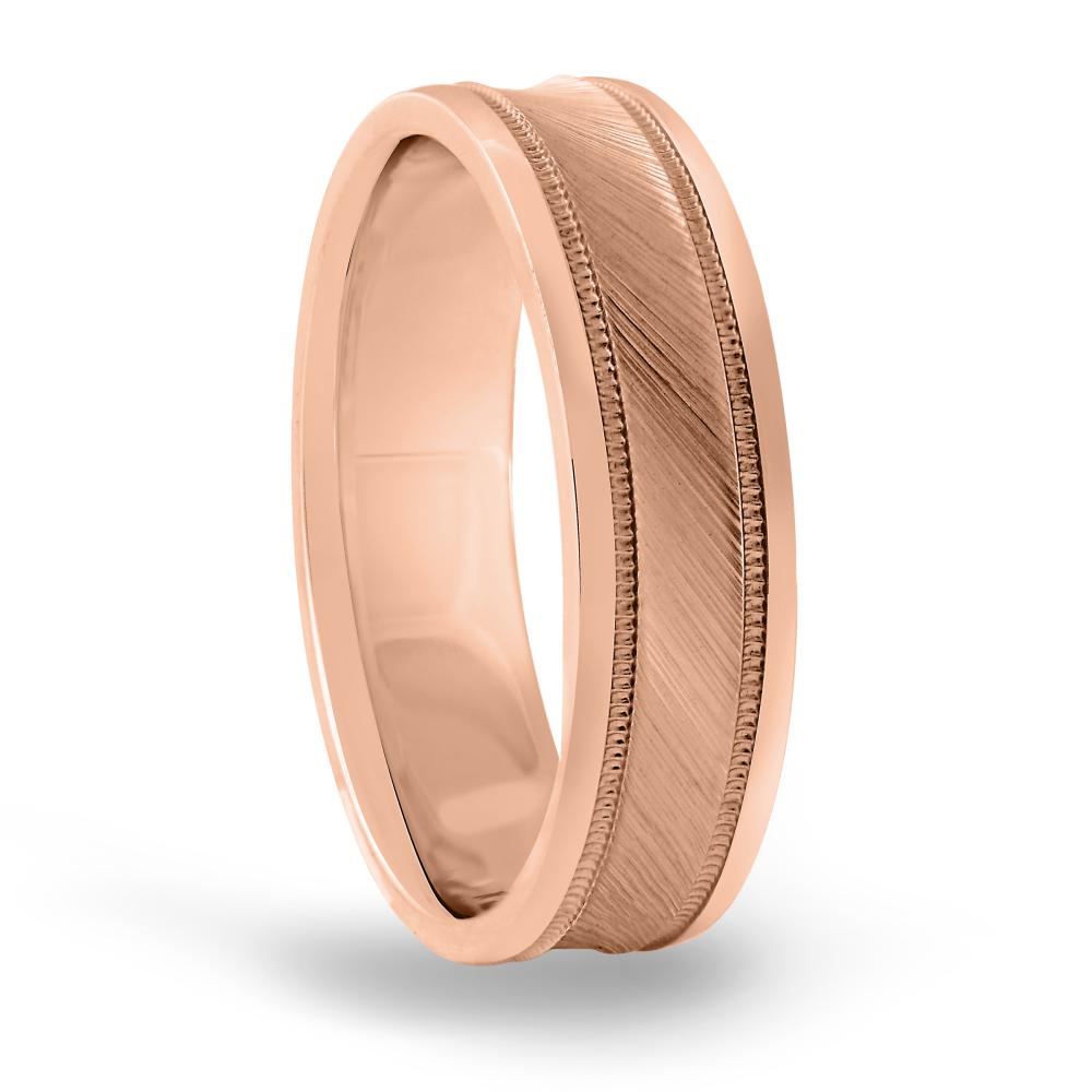 8MM light weight concave brush mens wedding band in FDN18037H NL RG