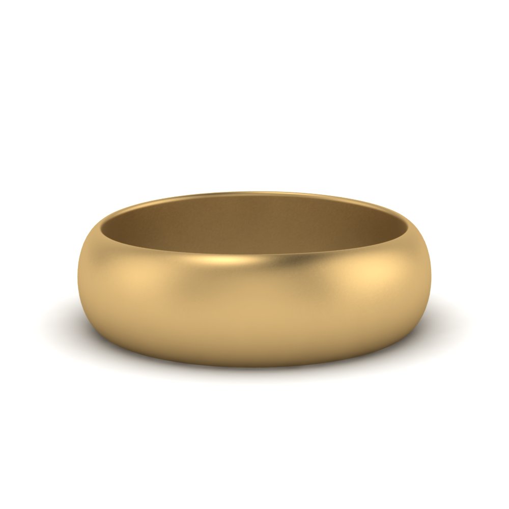 8mm Matte Polish Wedding Band Cheap In 18k Yellow Gold Fascinating