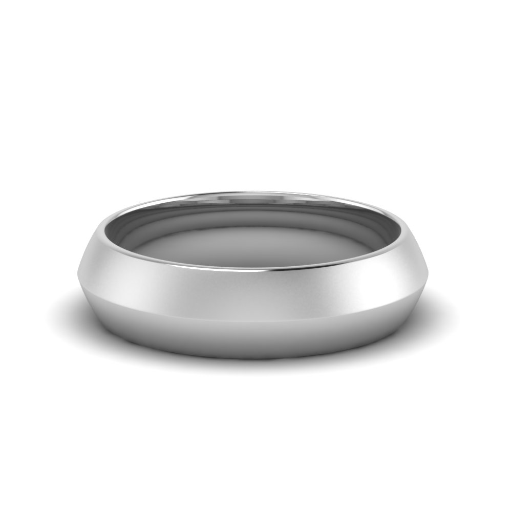 8mm Comfort Fit Wedding Band For Mens In Sterling Silver