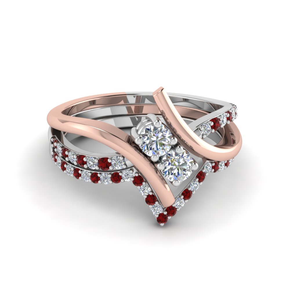 2 tone wedding ring sets