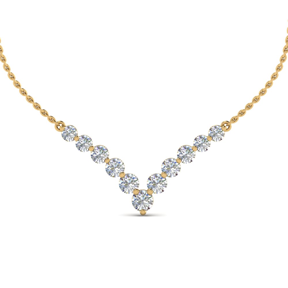V Shaped Graduated Diamond Necklace