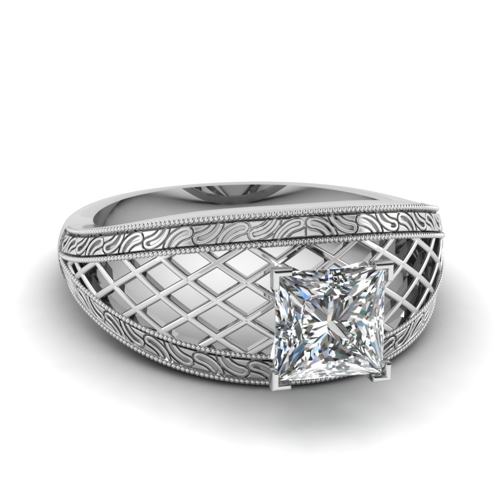 0.50 Carat Princess Cut Diamond Engagement Ring