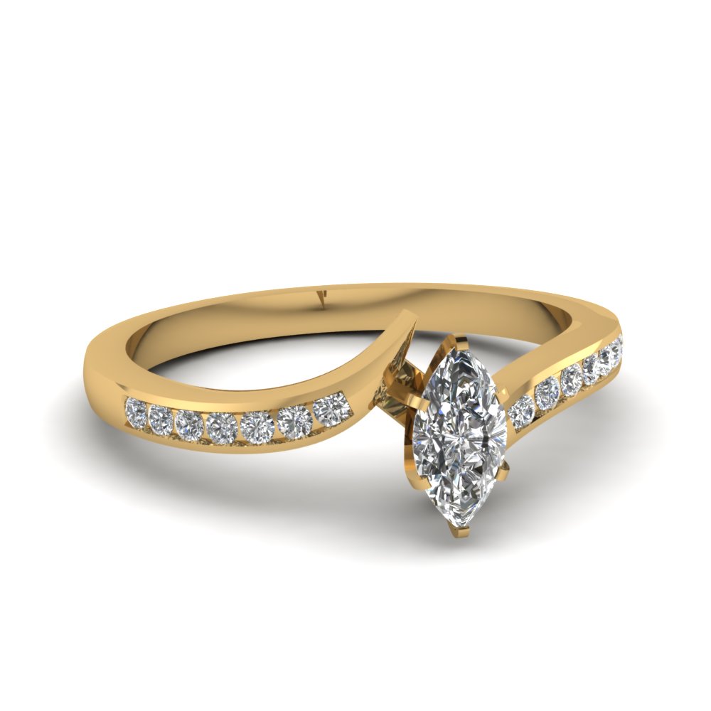 2.00 Ct Marquise Solitaire Diamond Wedding Engagement Ring 14k Yellow Gold Over 
