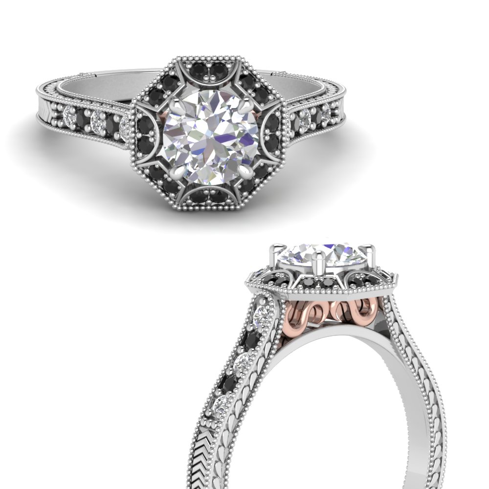 Certified 2 Ct Round Cut Diamond Vintage Art Deco Engagement Ring 14K White Gold 
