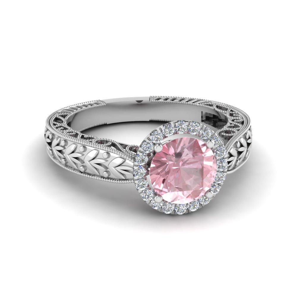 morganite white gold ring