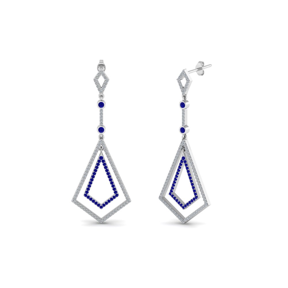 Art Deco Sapphire Dangle Earring