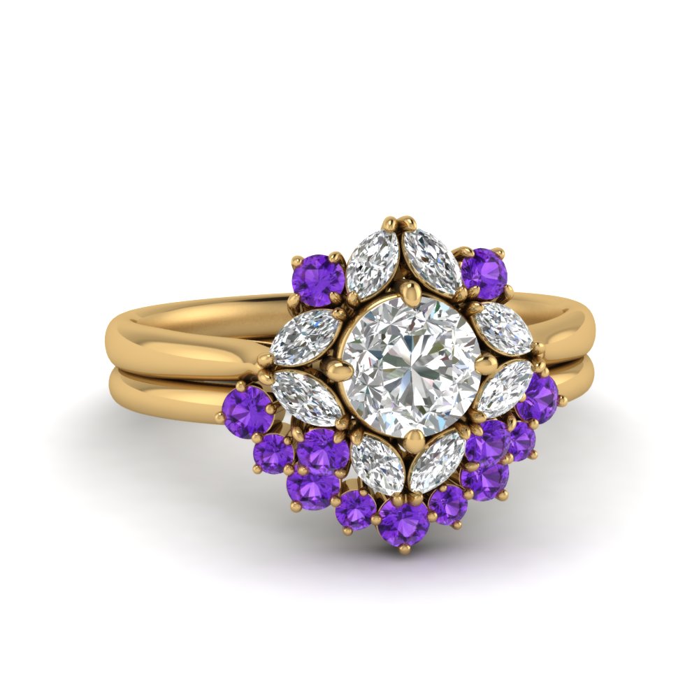 Purple Diamond Wedding Ring Sets Wedding Rings Sets Ideas