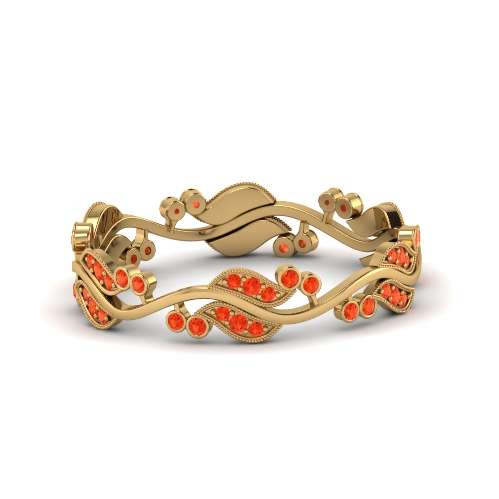 Art Nouveau Orange Topaz Ring