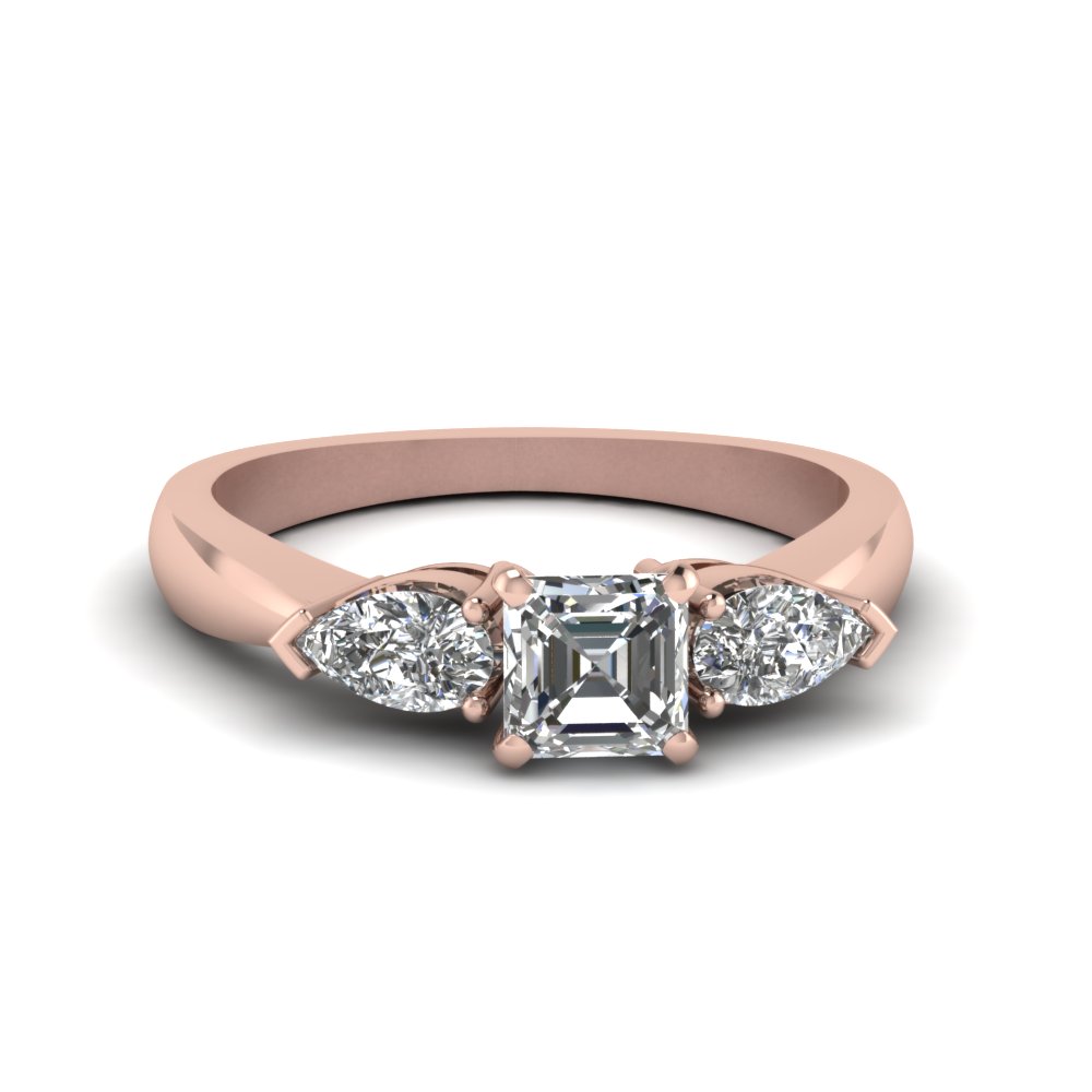 Asscher & Pear Cut Diamond Ring