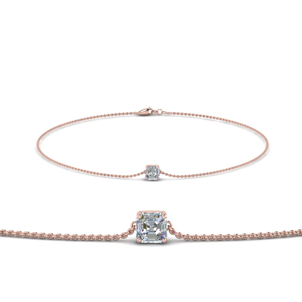 asscher diamond chain bracelet in FDBRC8656AS NL RG