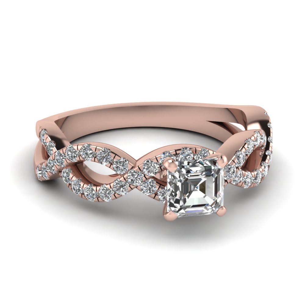 asscher cut infinity diamond engagement ring in FD1121ASR NL RG