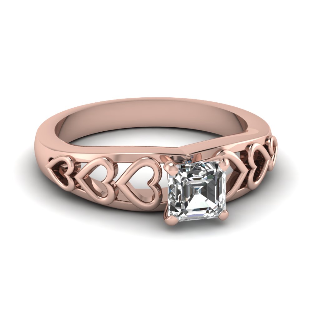Heart Design Solitaire Ring
