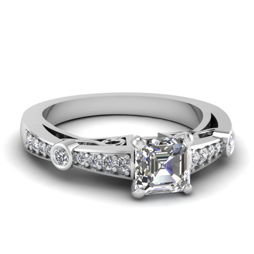 Filigree Diamond Engagement Ring