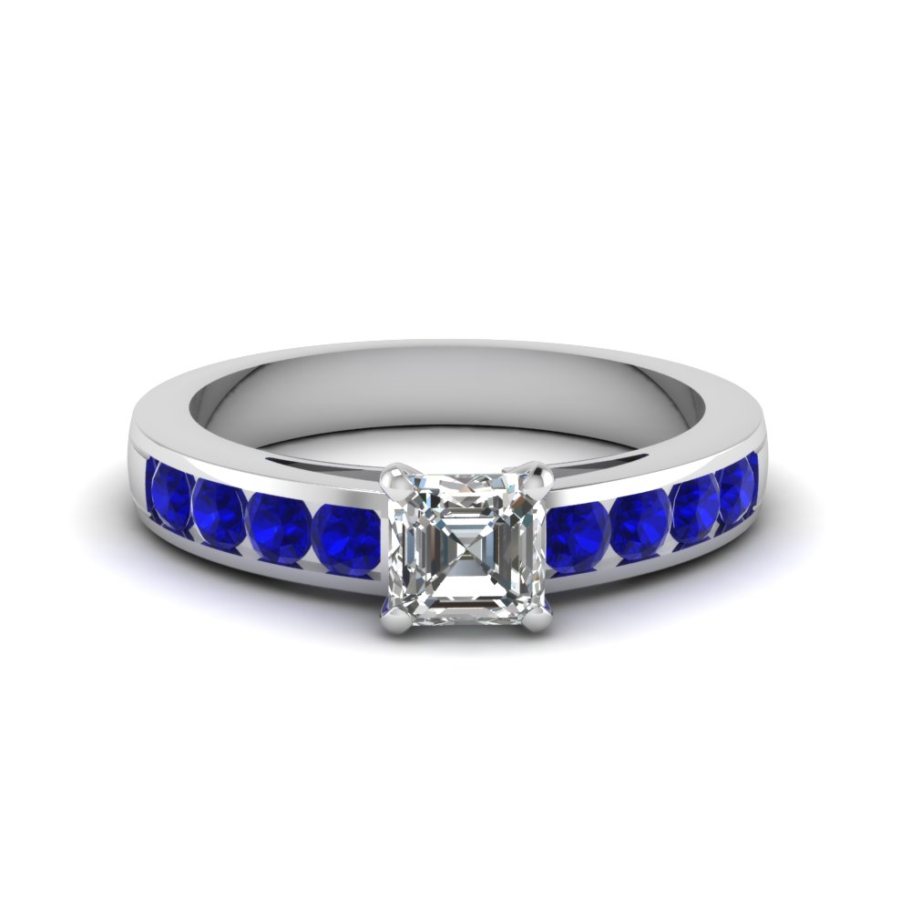 Asscher Cut Sapphire Engagement Ring