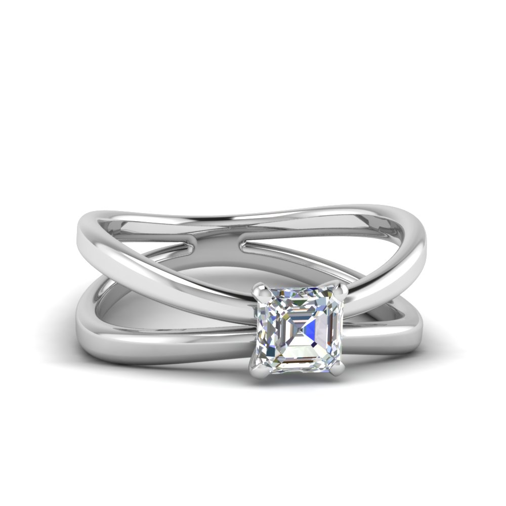 Platinum Asscher Diamond Rings