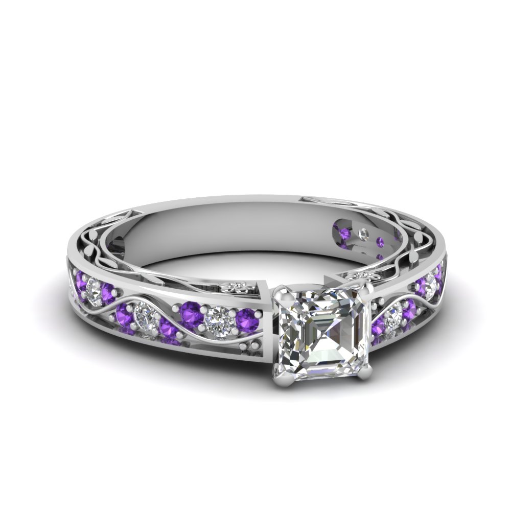 Entrancing Purple Engagement Rings