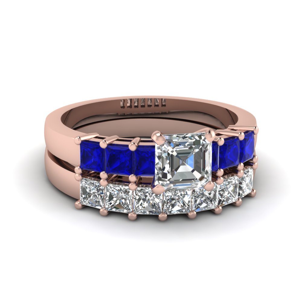 Blue Sapphire Wedding Ring Sets