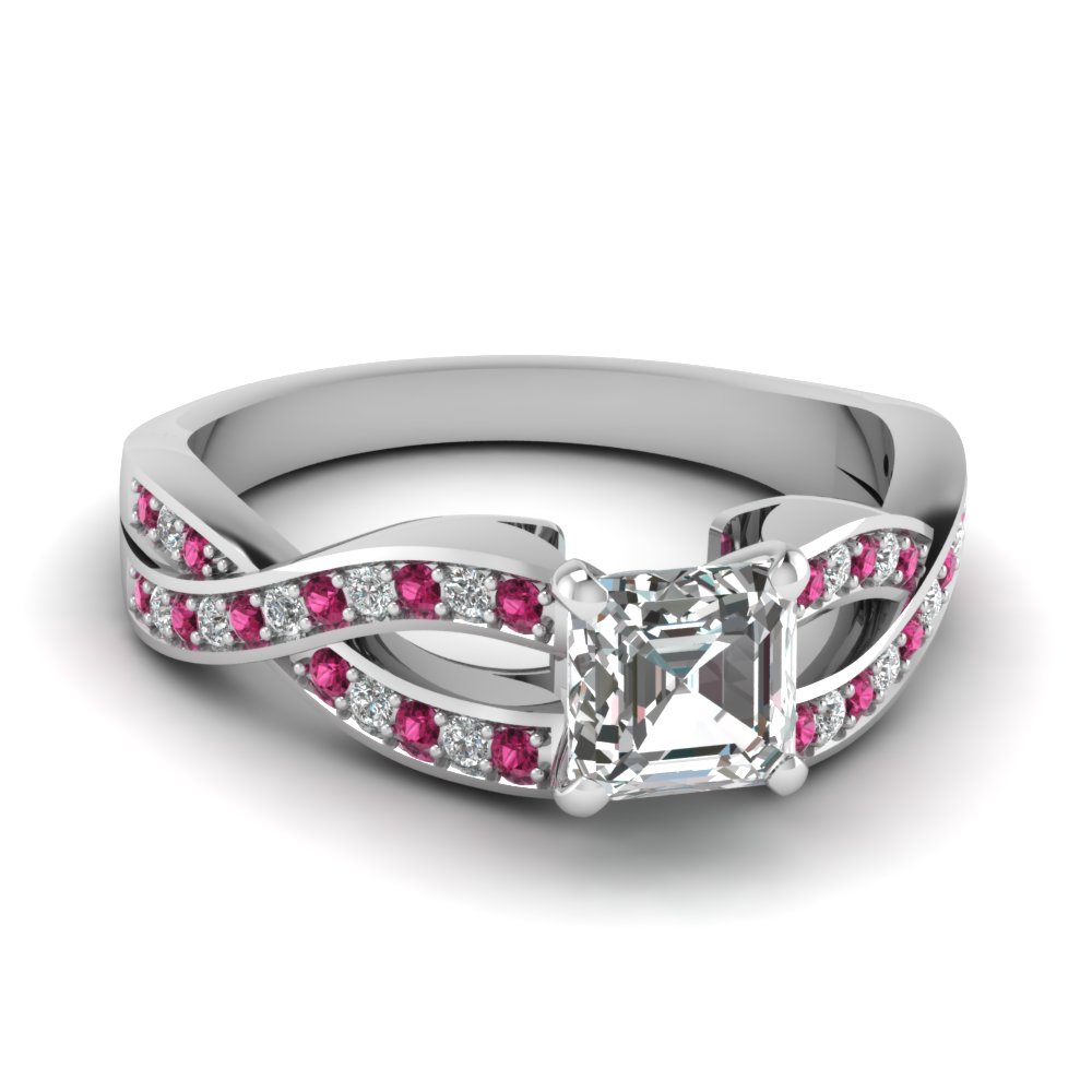 Entwined Pink Sapphire Diamond Ring