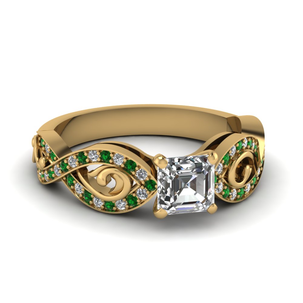 Asscher Cut Modern Emerald Ring