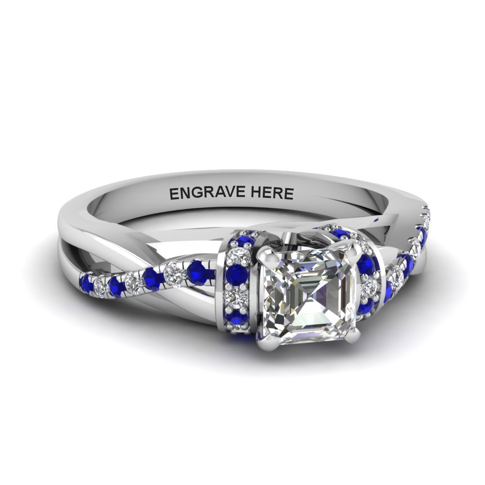 Twist Engravable Diamond Ring