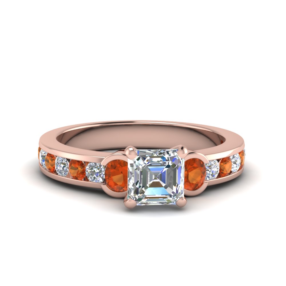 Orange Sapphire Engagement Ring