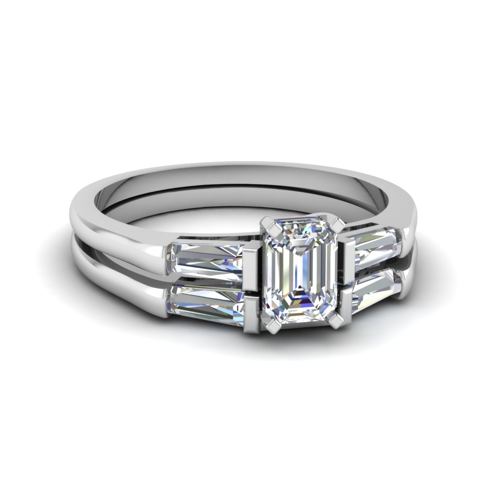 Emerald Cut Diamond Wedding Ring 