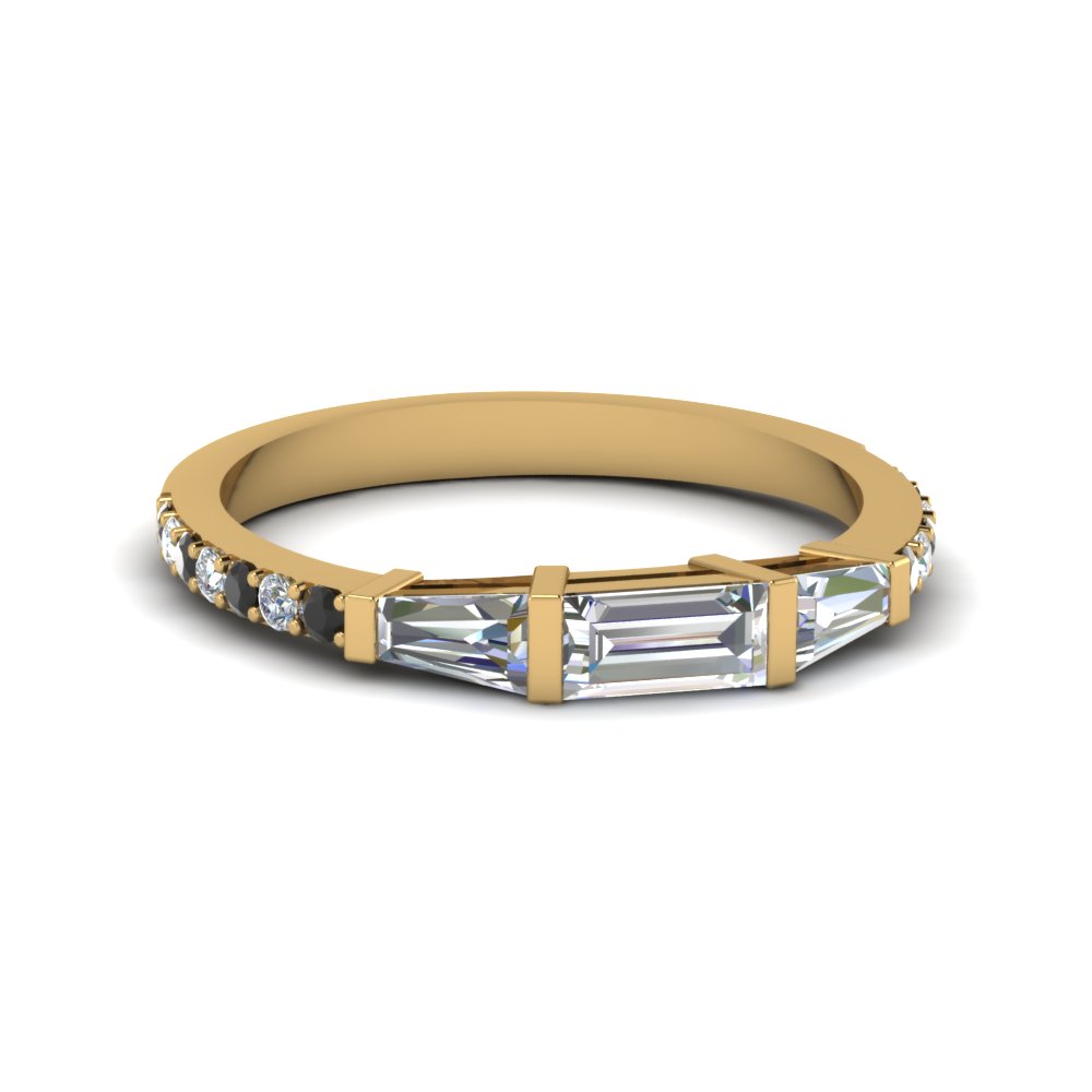 Baguette And Round Diamond Thin Band