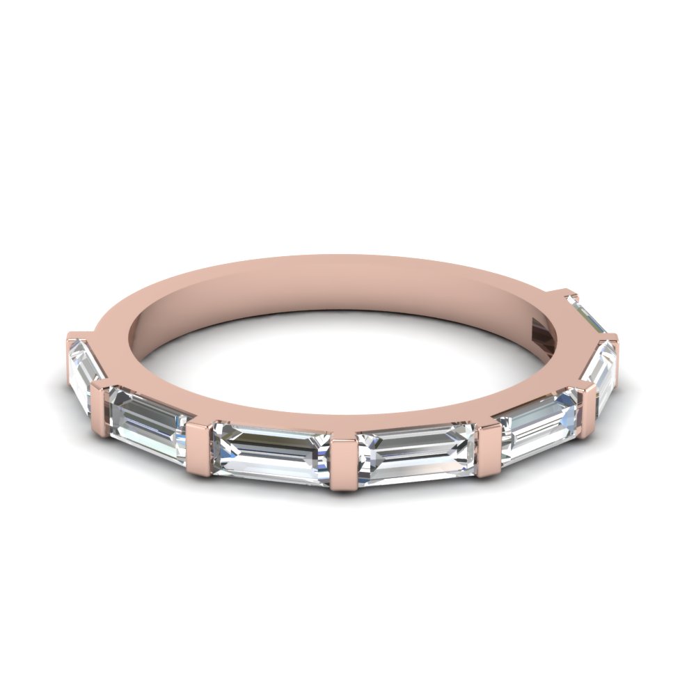 rose gold baguette band