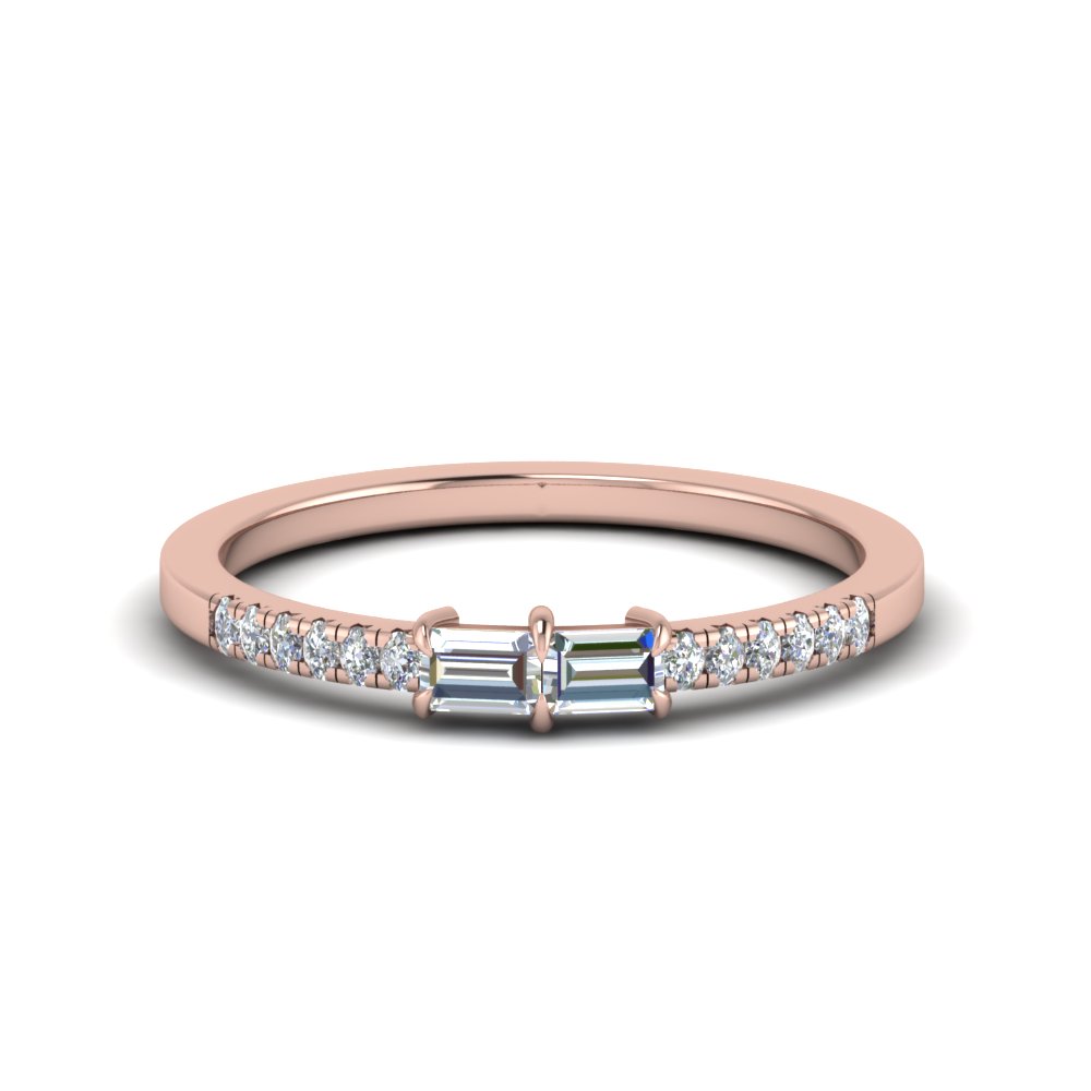 Baguette With Pave Diamond Ring