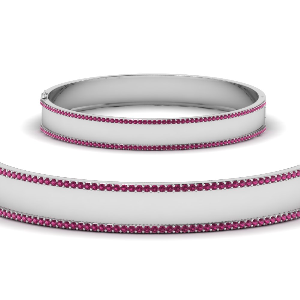 Pink Sapphire Bangle Bracelet | Brandon Boswell Diamonds