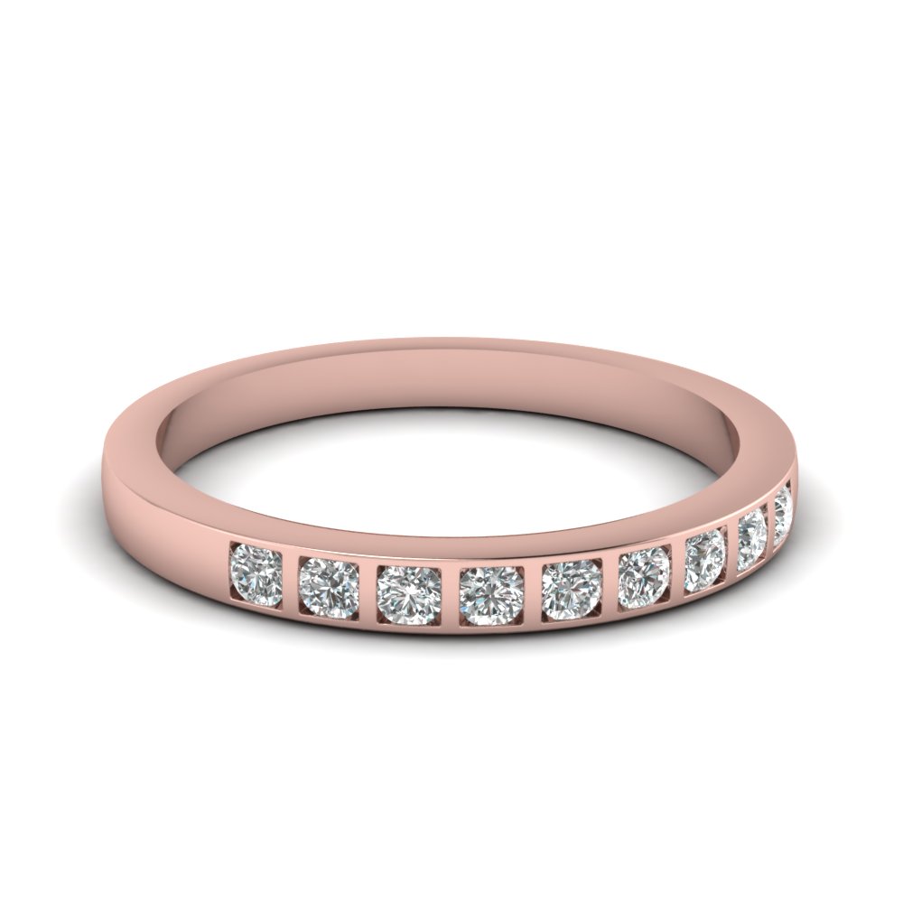 bar set diamond wedding ring for women in 14K rose gold FD63018B NL RG