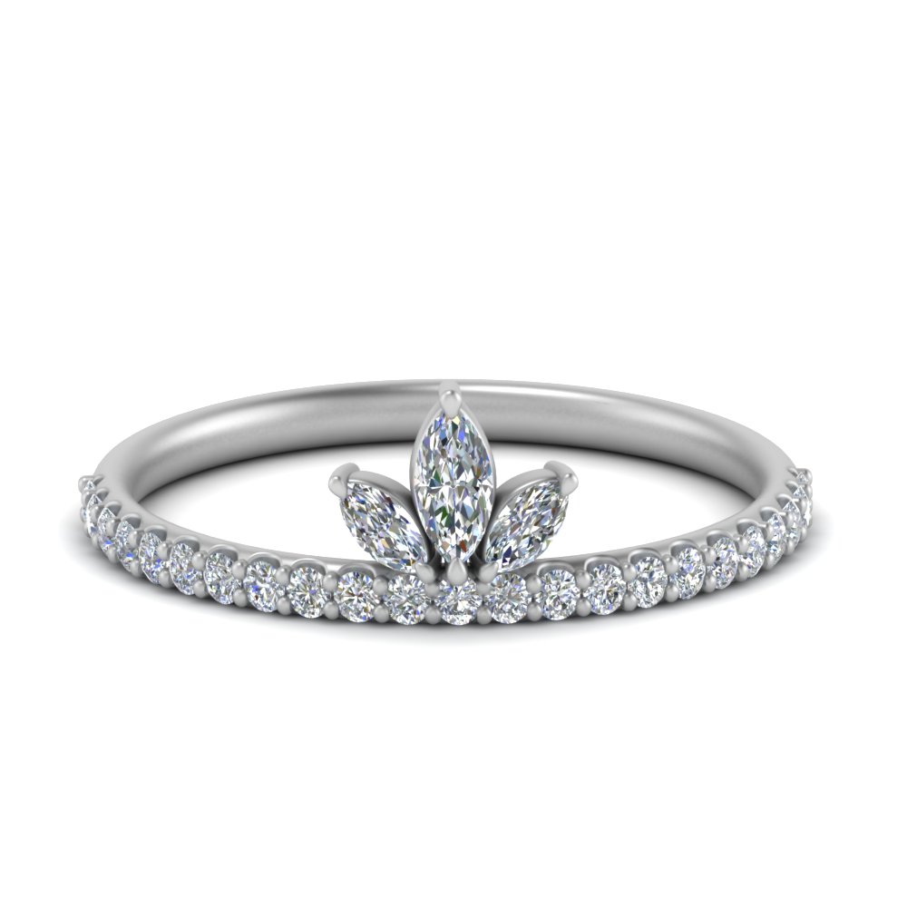 Beautiful Diamond Wedding Ring For Her In 14k White Gold Fascinating Diamonds