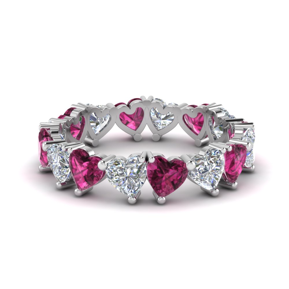 Pink Sapphire Oval Eternity Bands