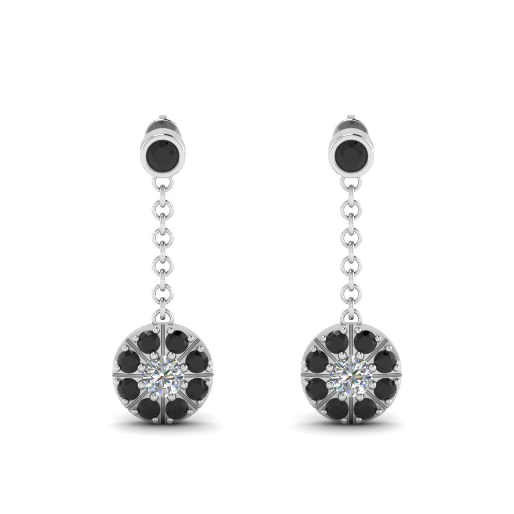 black diamond dangle earrings