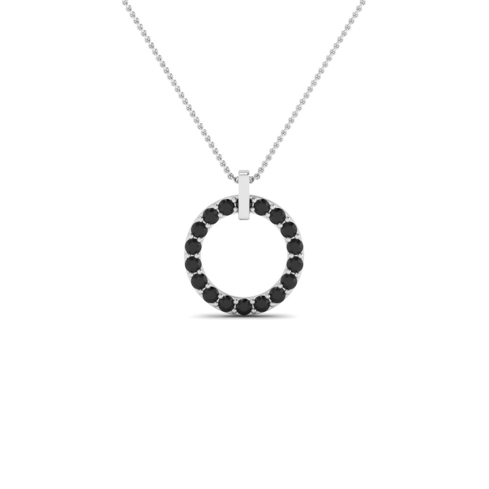 black diamond circle pendant