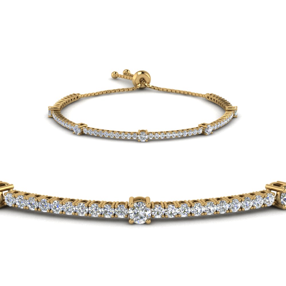 bolo classic design diamond bracelet in 14K yellow gold FDCT 227 1732SBANGLE2 NL YG