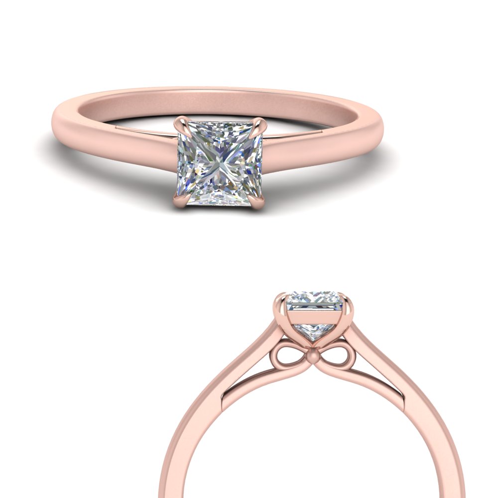 1.15 cttw Princess Cut Center Diamond Engagement Ring 14K Gold-H,SI  (H-I/SI1-SI2) – Glitz Design