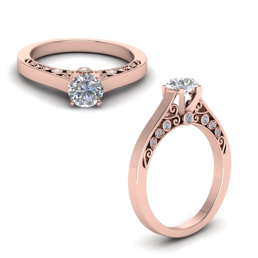 Cathedral Filigree Diamond Engagement Ring