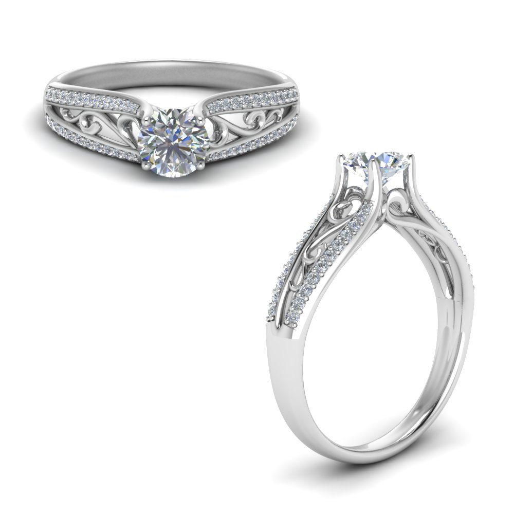 Cathedral Filigree Engagement Ring