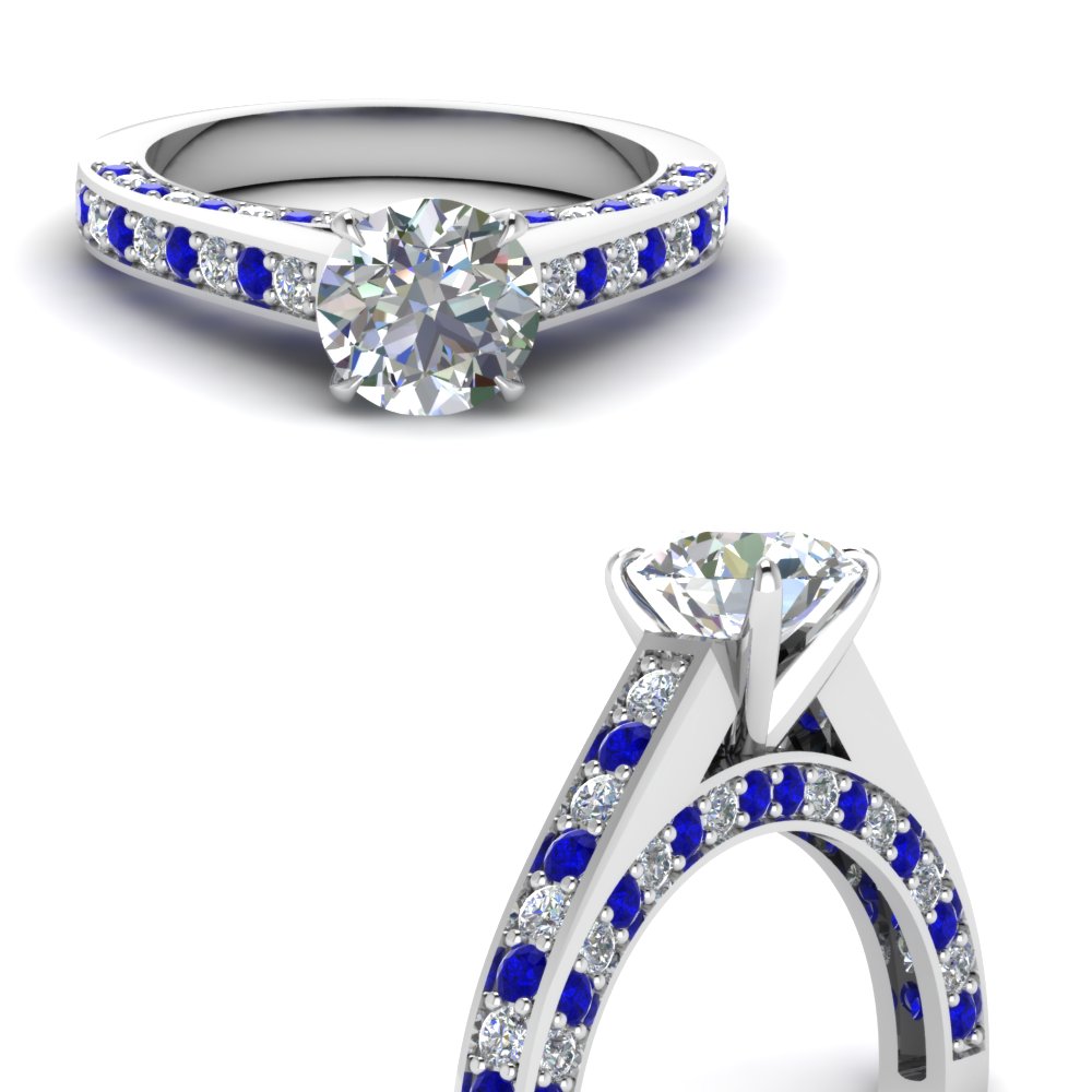 cathedral pave diamond engagement ring with sapphire in FDENR7173RORGSABLANGLE3 NL WG.jpg