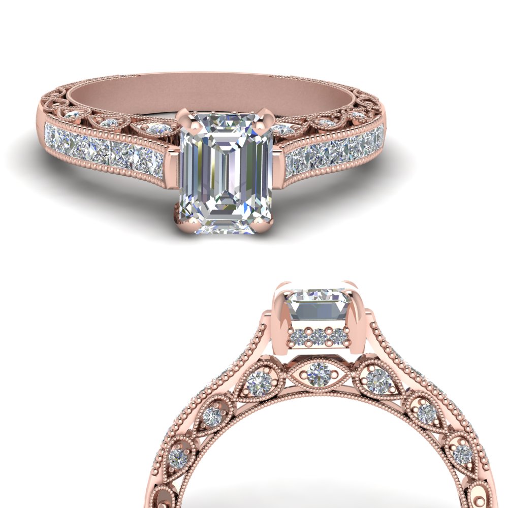 Emerald Cut Diamond Engagement Ring 