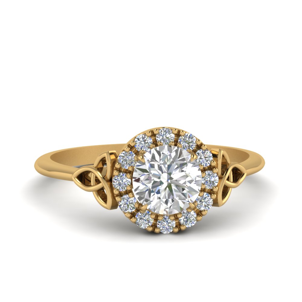 Yellow Gold Halo Engagement Rings
